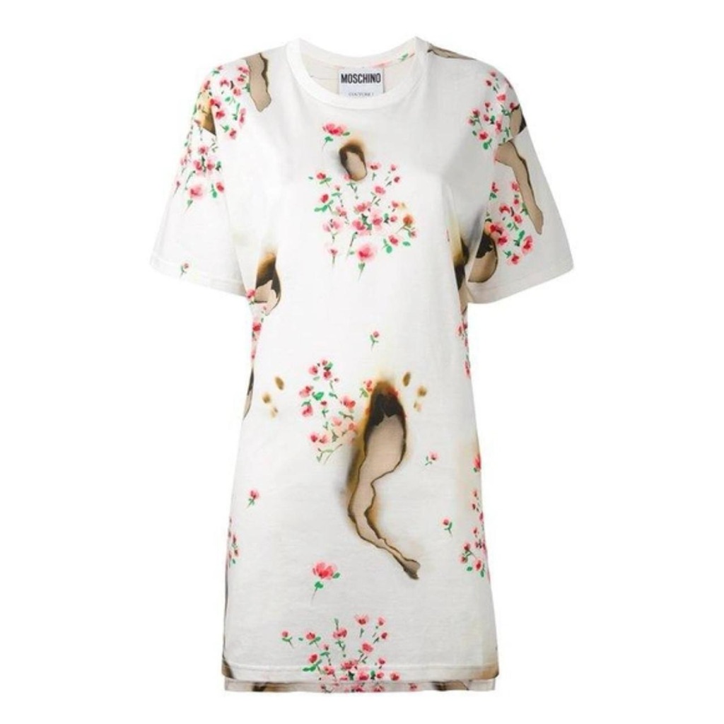 Moschino Couture Aw16 Burned Effect T-Shirt Dress